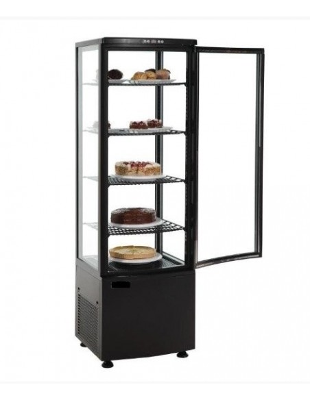 Armario Expositor Refrigerado 4 caras de Cristal Negro 238 L XC238L-N