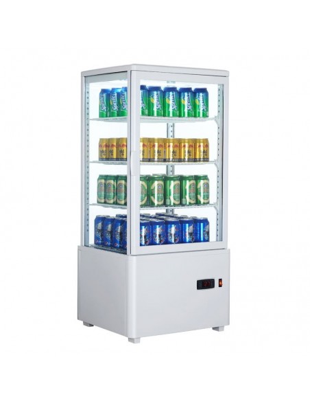 Armario Expositor Refrigerado 4 caras Sobremostrador Blanco 78 L XC78L-B