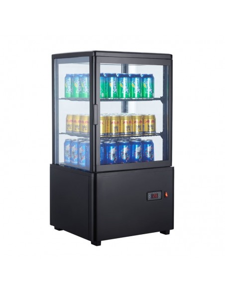 Armario Expositor Refrigerado 4 caras Sobremostrador Negro 58 L XC58L-N