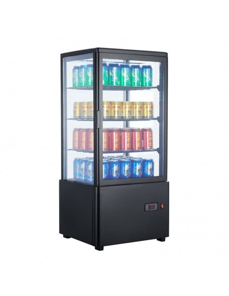 Armario Expositor Refrigerado 4 caras Sobremostrador Negro 78 L XC78L-N