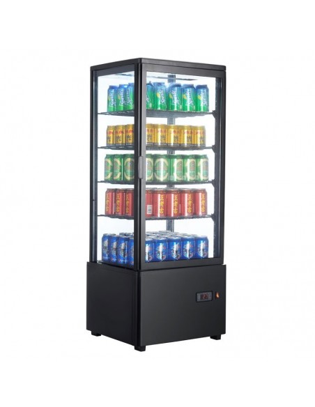 Armario Expositor Refrigerado 4 caras Sobremostrador Negro 98 L XC98L-N
