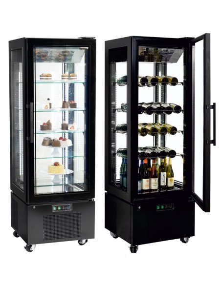 Armario Expositor Refrigerado 400 Litros 4 Caras de Cristal Línea VIBORG UPD400-C