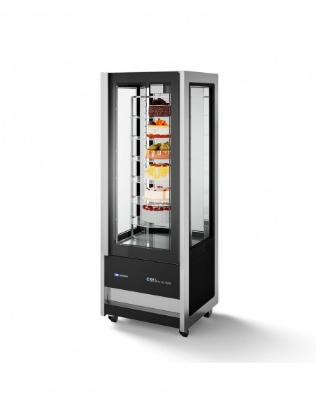 Armario Refrigerado Pastelerías 4 caras Cristal Bitemperatura Estantes rotativos 500 litros CRISTAL TOWER RV 925 TB/TN EUROFRED