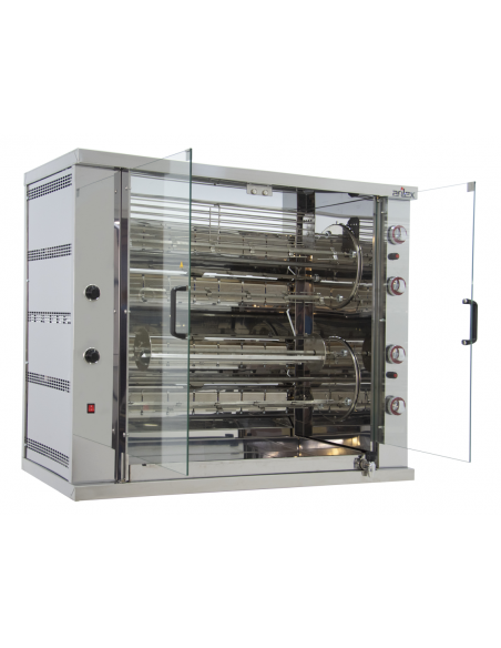 Asador de pollos Rotativo a gas de 8 espadas Alto Rendimiento 4ASG-RP