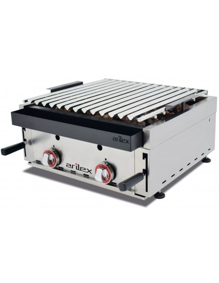 Barbacoa a gas piedra volcánica parrilla regulable BARINOX60.