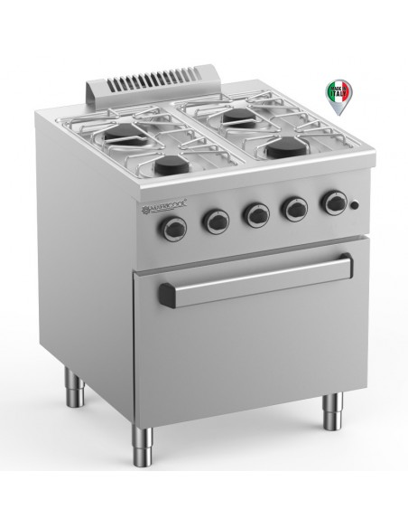 Cocina a Gas 4 Fuegos con Horno Fondo 700 MAFELFU77 MAFRICOOL