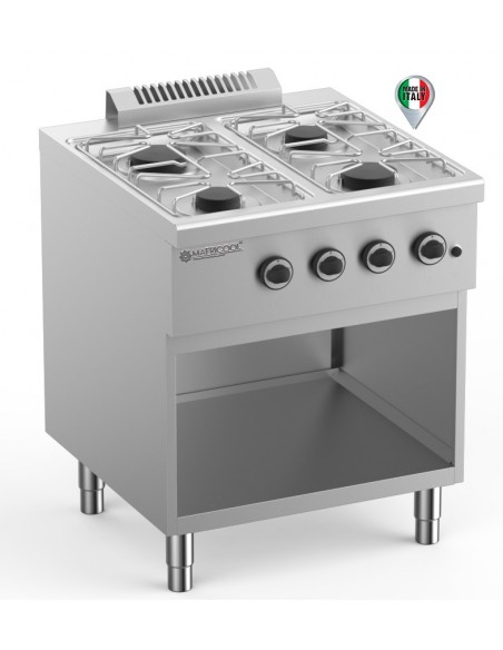 Cocina a Gas 4 fuegos con Mueble Fondo 700 MAFELFU77A MAFRICOOL