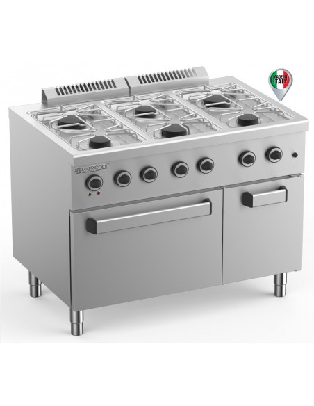 Cocina a Gas 6 Fuegos con Horno Fondo 700 MAFELFU711 MAFRICOOL