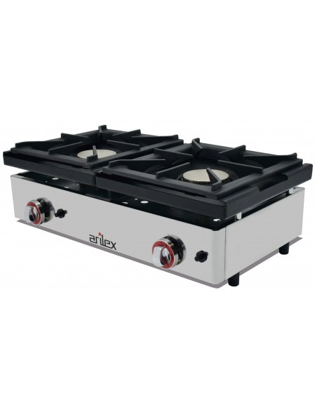 Cocina a gas de 2 fuegos de 6+6kw 80CG.