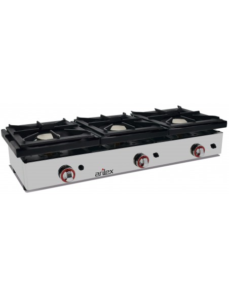 Cocina a gas de 3 fuegos de 6 + 6 + 6 Kw 120CG.