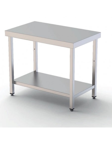 Mesa de Trabajo Acero inoxidable Central Con 1 Estante
