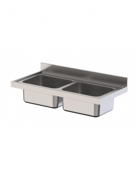Fregadero Industrial Acero Inoxidable Con 2 Cubas Sin Mueble