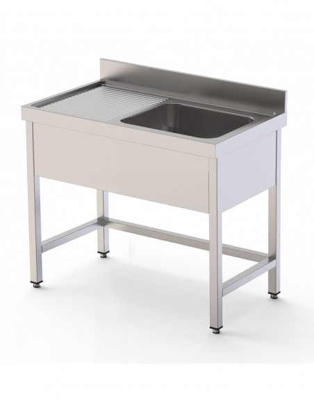 Fregadero Industrial Acero Inoxidable Con Cuba y Escurridor Con Mueble