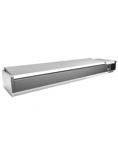 Vitrina 9 cubetas GN1/3 con TAPA de 2000x395x270h mm PEKIN VRX2000380SL