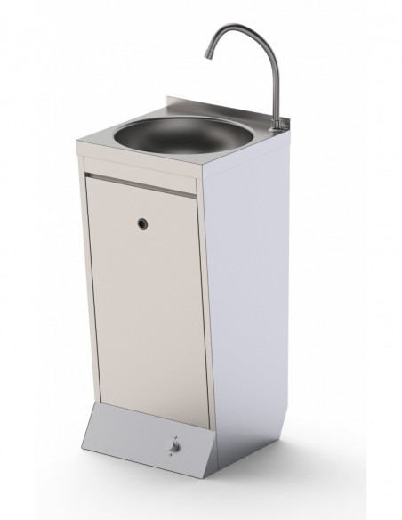 Lavamanos de Pie en Acero Inoxidable Con Pulsador 400x400x850h mm
