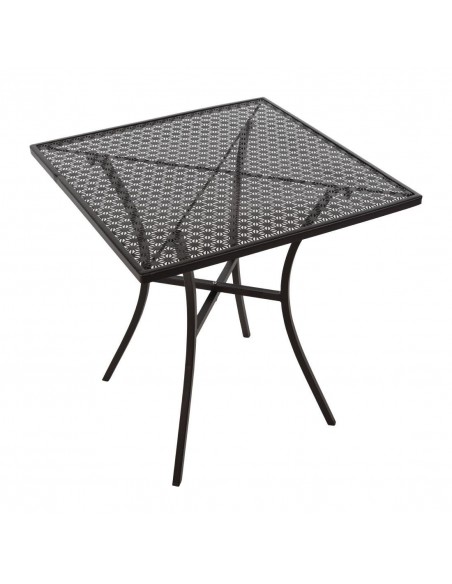 Mesa bistro cuadrada para terraza 70cm acero negra GG706 Bolero