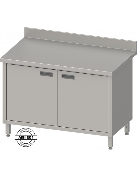 Mesa Mural de Trabajo Con Puertas Batientes Desmontada INOX Fondo 700 MAFMMPB
