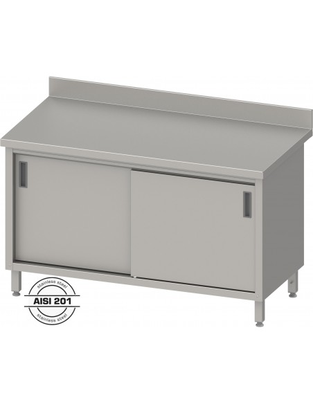 Mesa Mural de Trabajo Con Puertas Correderas Desmontada INOX Fondo 700 MAFMMPC