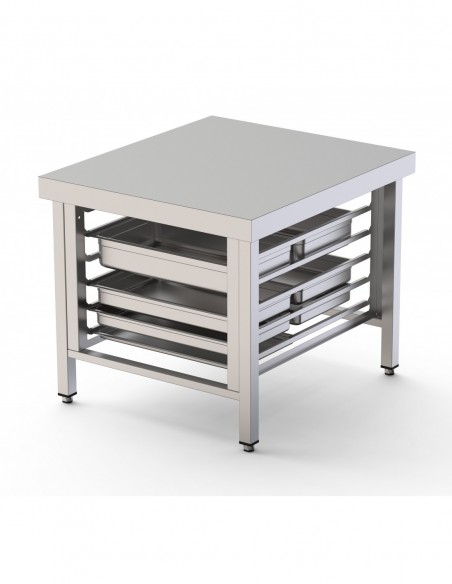Mesa de Soporte Acero Inoxidable Para Hornos Con capacidad para 12 Bandejas GN1/1