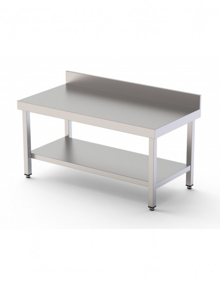 Mesa de Trabajo Acero Inoxidable Baja Mural Con 1 Estante