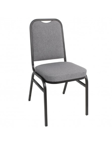Silla banquete chasis acero negro y tapicería gris DA602 Bolero (Juego 4)