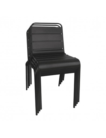 Silla de acero lamas color negra CS728 Bolero (Juego 4)