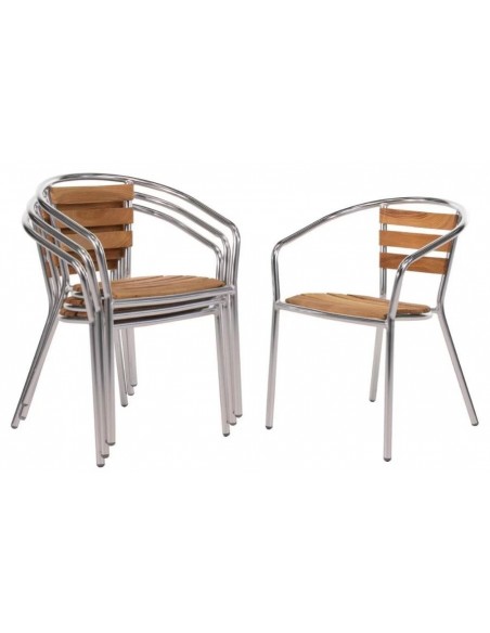 Silla de aluminio y fresno 730mm U421 Bolero (juego de 4)