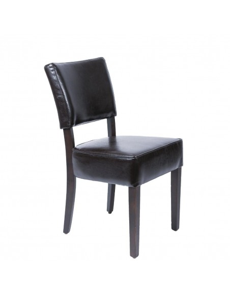 Silla de comedor símil cuero sólido marrón oscuro GF957 Bolero (Juego de 2)