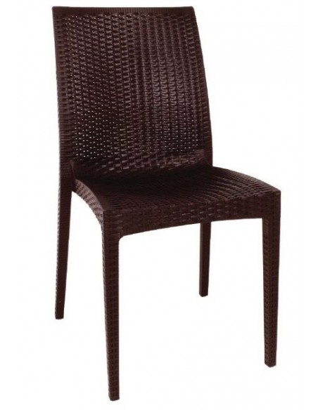 Silla polipropileno – ratán marrón GR361 Bolero (Juego 4)