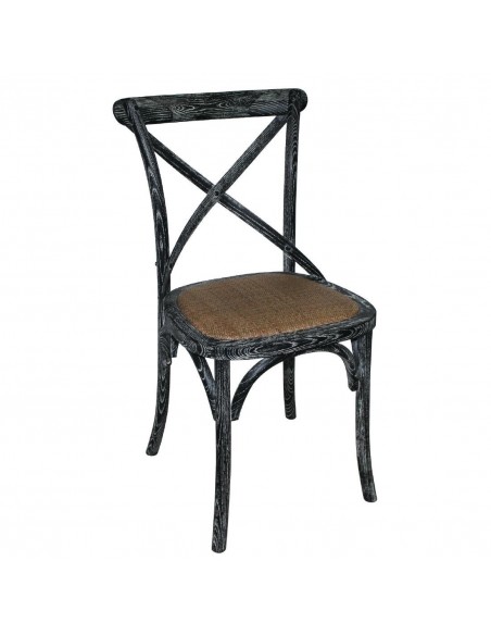 Sillas de madera con respaldo negro lavado GG654 Bolero (Juego de 2)