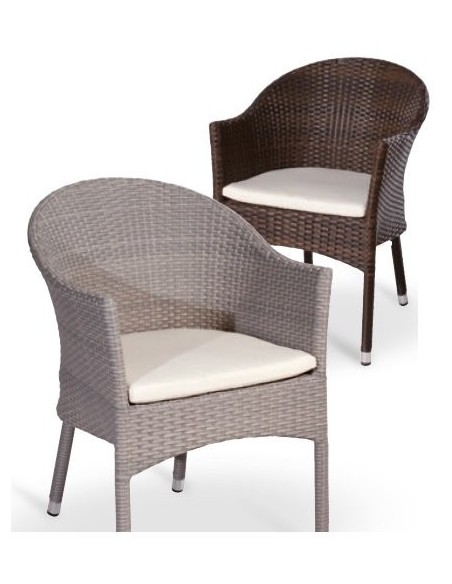 Sillón aluminio y rattan y sintético trenzado 4 hilos JAKARTA