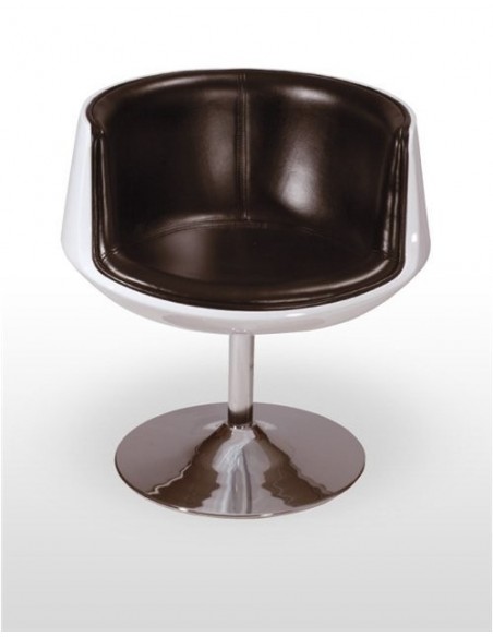 Sillón giratorio con asiento tapizado polipiel VIRGINIA