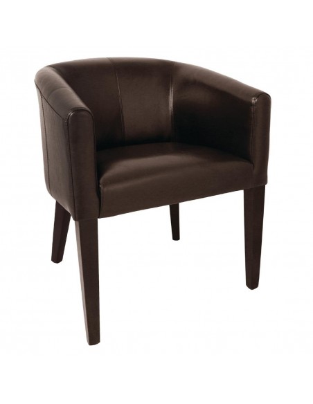 Sillón Tub símil piel (marrón oscuro) CE593 Bolero