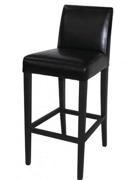Taburete alto con respaldo para barra símil piel negras GG651 Bolero (1 ud)