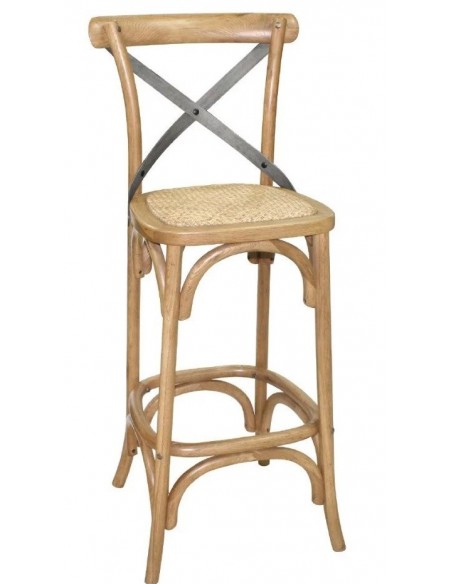 Taburetes altos con respaldo para barra madera GG657 Bolero (1 ud)
