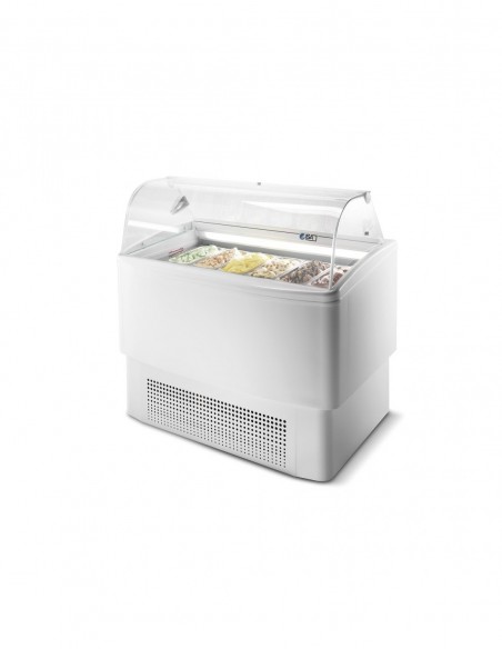 Vitrina Expositora Refrigerada Profesional para Heladerías Cristal Curvo FIJI EUROFRED