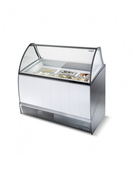 Vitrina Expositora Refrigerada Profesional para Heladerías Cristal Curvo NEW BERMUDA EUROFRED