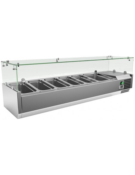 Vitrina GN1/3+GN1/2 C£pula de Vidrio VRX1500380FG
