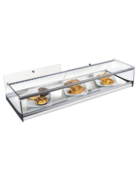 Vitrinas Neutras Cristal Recto con Base en Acero Inoxidable Con Puertas INOX-VRP100