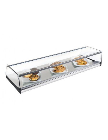 Vitrinas Neutras Cristal Recto con Base en Acero Inoxidable INOX-VR120