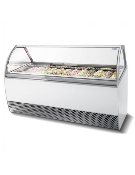 Vitrinas Refrigeradas Expositoras Heladerías con Cristal Curvo/Recto NEW MILLENNIUM EUROFRED