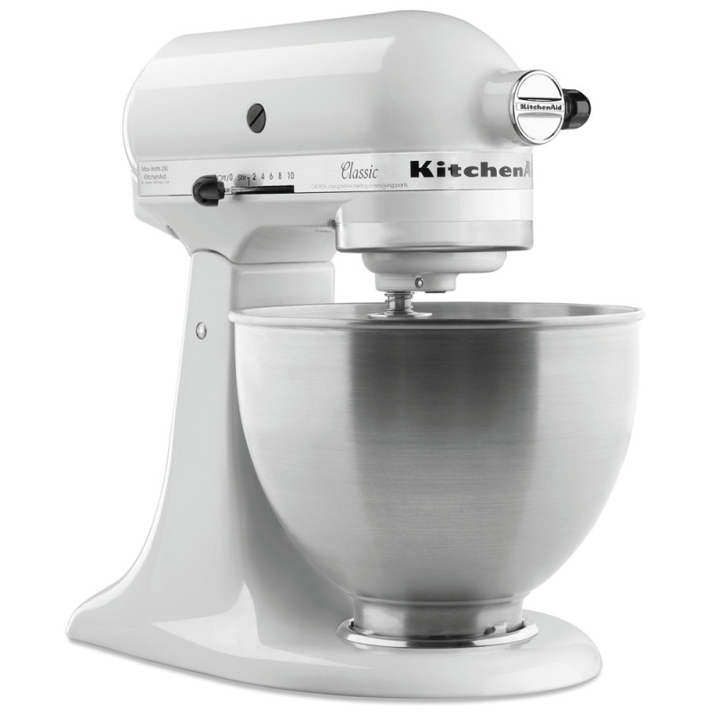 Amasadora Profesional KitchenAid 5K45SSEWH Blanco Accesorios, 4.28 Litros. Batidora Industrial Bar, Restaurante Hostelería.